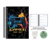 Agenda anual (2026-27) senfort 16 meses student decorada espiral tapa