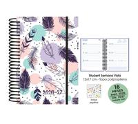 Agenda anual (2026-27) senfort 16 meses student decorada espiral tapa