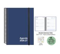 Agenda anual (2026-27) senfort 16 meses student unicolor espiral tapa