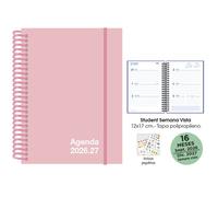 Agenda anual (2026-27) senfort 16 meses student unicolor espiral tapa