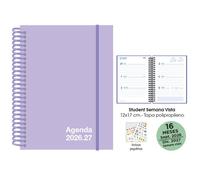 Agenda anual (2026-27) senfort 16 meses student unicolor espiral tapa