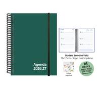 Agenda anual (2026-27) senfort 16 meses student unicolor espiral tapa