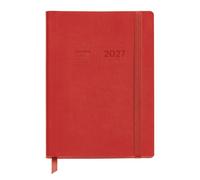 Agenda escolar 18 meses 2026/2027 Miquelrius tapa símil piel con goma rojo