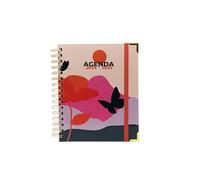Agenda Escolar 2024-2025 Butterfly - Planificación Diaria y Anual, Encuadernación Premium - Agenda Anual con 2 Días por página - Tamaño 2,5 x 17,5 x 21,5 cm - Sweetcolor
