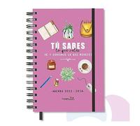 Agenda escolar 2024 Happymots | Agenda semana vista 12 meses completos | Agenda anual 2023 2024 desde septiembre 2023 a agosto 2024 | Incluye Planificador, Calendario y Stickers | Tamaño A5