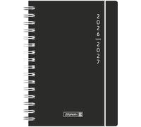Agenda escolar 2026/2027 "Plain Black" | A5, plástico: 1 página = 1 día, sábado y dominio en una página; calendario: agosto 2026 a julio de 2027