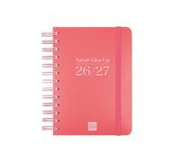Agenda Escolar (2026-27) Finocam Cosmo Wire-O Tapa Extradura D/P 8º 120X169 Con Goma Rojo