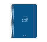 Liderpapel Agenda Escolar 26-27 Espiral Basic Día Página A5 Bilingüe 70g Papel FSC Azul Marino