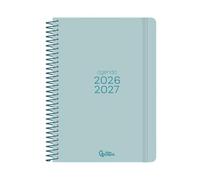 Agenda escolar liderpapel 26-27 espiral basic 2 dias pagina a5 bilingue 70g papel fsc morado - LP682