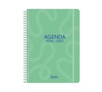 Agenda escolar liderpapel 26-27 espiral classic dia pagina a5 bilingue 70g papel fsc verde - LP695