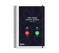 Agenda escolar liderpapel curso 2026-2027 espiral personalizable a5 bilingue 70g papel fsc. (A5 Semana Vista)