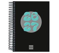 Agenda Espiral Finocam Cool Para Estudiantes 8º 120x164 mm Negro Curso 2026/2027