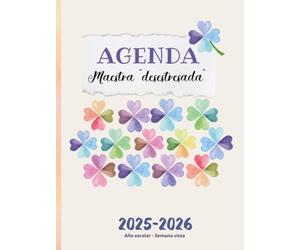 Agenda Maestra “desestresada” : Año escolar - Semana Vista: Cuaderno para profesora de infantil, primaria o secundaria, agenda para docentes. ... de la suerte. Regalo para maestras. DIN A4