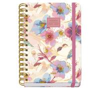 Dohe - Agenda Escolar 2026 2027 - Septiembre a Junio, Semana Vista, A5 (15x21 cm), Tapa Dura Suave, Espiral Doble, Cierre con Goma Elástica, 2 Páginas de Pegatinas, Español e Inglés - Magnolia