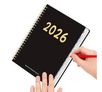 Agenda mensual 2026 - Bloc de notas de 12 meses, planificador semanal 2026 | para escuela, estudiantes, mujeres, maestras, familia, hogar, universidad