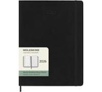 Agenda Moleskine 2026 Semanal Extralarge Negra Tapa Blanda