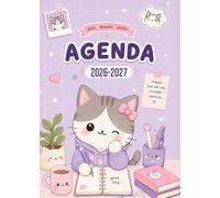 Agenda Scolaire 2026 2027: Cutie Cat | Bi-journalier (deux jours par page) | 15x21 cm | Format A5 | Sept 2026 - juil 2027 | Léger & pas cher | ... et lycée | Fille | Animal mignon & kawaii