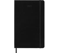 Agenda semanal Moleskine 2023, en alemán, 12 meses con diseño horizontal, tapa dura, gran formato 13 x 21 cm, color negro