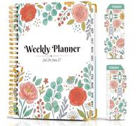 Agenda Semanal, Planificador Semanal A5, Jul 2026 a Jun 2027, Agenda 2026 2027 Semana Vista Diseños Florales y un Bonito Marcapáginas, Agendas Ideal para el Trabajo y la Planificación Personal