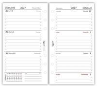 Agendepoint.it - Recambio agenda organizador semanal a rayas, 9,5 x 17 cm, 90 g, multilingüe blanco - 2025
