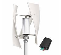 AGGBDYXO Aerogenerador Vertical Compacto, Kit generador de 3 Palas con regulador de Carga 12V/24V/48V y generador de imanes permanentes para cabañas, Granjas y Sistemas aislados,220 V