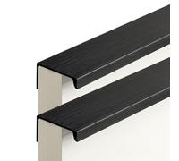 AGINOS Tiradores de Armario Negros Cepillados Manijas de Puertas de Muebles Ocultos 2 Tiradores para Cajones de Cocina para Dormitorio Guardarropa, Aleación de Aluminio (Length 200mm)