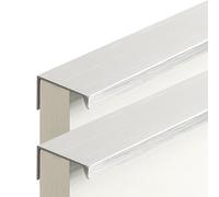 AGINOS Tiradores de Puerta de Armario Ocultos Manijas de Cocina de Plata Cepillada Tiradores de Muebles Largos Tiradores Invisibles para Cajones de Gabinete, Aluminio, 2 Piezas (Length 1200mm)