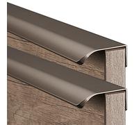 AGINOS Tiradores Invisibles para Muebles 2 Tirador de Cocina Tiradores Largos para Puerta de Armario Manijas de Cajón de Aleación de Aluminio, Marrón (Length 800mm)