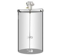 Agitador de aire neumático de 1/8 HP, 400 L horizontal IBC con doble impulsor de acero inoxidable, 50-1200 RPM para tinta, pintura, masilla en polvo y mezcla de alimentación