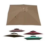 AGKANVCVNT Tela De Repuesto Parasol 300x300cm 250x250cm Toldo De Repuesto para Sombrilla Cuadrada, Protección UV 30+ Toldo De Recambio Impermeable(Khaki,300x300cm(10x10ft))