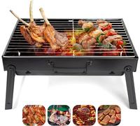 AGM Parrilla de carbón para barbacoa, plegable, portátil, ligera, herramientas para parrilla al aire libre, cocina, camping, senderismo, picnics, portón trasero, mochileros, fiestas