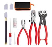 Agmoctz Kit de Herramientas de Corte de Vidrio, Pinzas de Azulejos de Vidrio con Ruedas Alicates de Funcionamiento de Vidrio