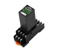 Agmoctz Relé Temporizador de Cristal Líquido H3Y-4 AC220V, Doble Tiempo, con Base, Pantalla Digital Pequeña, Retardador de Control de Tiempo de