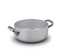 Agnelli ALMA106PI20 Cacerola Baja con 2 Asas en Acero, Fondo de inducción, Aluminio Profesional de 3 mm, 20 cm