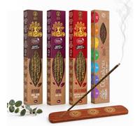 Agni Kit Incienso Orgánico Herbio Ecocert Limpieza Energética + Soporte, Mirra, Copal, Dragon’s Blood y 7 Chakras para Rituales