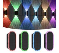 AGOTD Lámpara Solar Pared Exterior RGB Ajustable Luces Solares LED Luminarias Arriba Abajo Impermeable 7 Colores Brillantes Para Jardín Valla Balcón Decoración 4 Piezas Multicolor