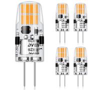 AGOTD Lámparas LED G4, 2W Bombillas G4 Sustituyen 20W Halógenas, 2700K Blanco Cálido 296LM 12V AC/DC, No Regulables Con Casquillo Pack de 5