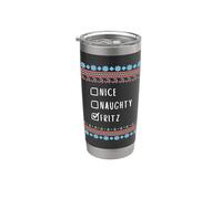 Agradable Travieso Navidad Fritz Suéter Feo Vaso térmico de acero inoxidable de doble pared