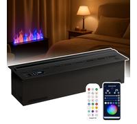 agreilduite Chimenea De Vapor De Agua 3D, Automática, con Llama Ajustable De 9 Colores | Llama Simulada, Vapor De Agua Táctil, Chimenea De Vapor Empotrada con Control Remoto/Aplicación 50cm/19.6in