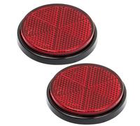 AGRISHOP 2X Catadioptrico Remolque Rojo Adhesiva Reflectores Redondo Reflector de Seguridad de Poste Pegar Auto Caravanas Camiones Tractores