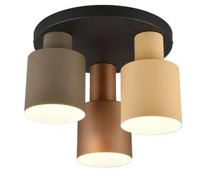 Agudo Plafón (120 W, Ø x Al: 30 x 24,5 cm, Negro, Gris, E27)