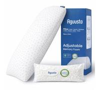 AGUUSTO® Oficial Almohada de Gel Viscoelástica Premium - Relleno Ajustable - Doble Funda Lavable y Transpirable, para Dormir de Lado, Boca Arriba o Boca Abajo, Memory Foam, Augusto Grande 70cm Indv