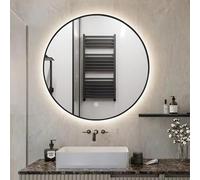 AHD Amazing Home Design Espejo de baño Redondo con led de 80 cm con Marco retroiluminado Laugarv XL