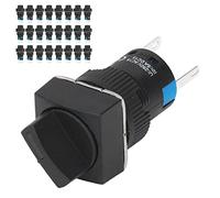 Ahgsup Interruptor de Selección de Perilla de 16 Mm, Diseño de Bloqueo | Juego de 25 piezas, material retardante de llama ABS, alta conductividad, versatilidad de bricolaje, compatible con 24 V