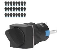 Ahgsup Interruptor de Selección de Perilla de 16 Mm, Diseño de Bloqueo | Juego de 25 piezas, material retardante de llama ABS, alta conductividad, versatilidad de bricolaje, compatible con 24 V
