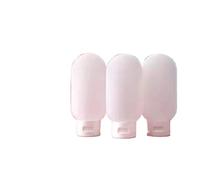 AHIOJEGX Botella exprimible Botella dispensadora de silicona 90/60ml, contenedor almacenamiento Gel ducha y champú portátil, botella loción rellenable con tubo exprimidor, 3 uds(60ml-02)