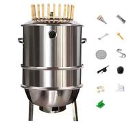 Ahumador de barbacoa con termómetro para pato y pollo, acero inoxidable, barbacoa sin humo, múltiples accesorios para asar pato, asar carne de cerdo y pavo