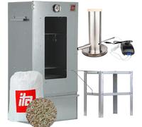 Ahumador horno para ahumar - Acero galvanizado - 3 niveles - 81 x 40 x 28 cm - Ahumador con ventana y termómetro