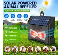 Ahuyentador de Aves Ultrasónico Electrónico, IP66 Impermeable, Carga Solar, Lámpara LED Intermitente, Control de Plagas para Patio SJZ-059 1PC