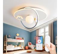 AHXIAOZN Lampara Techo Infantil Regulable con Control Remoto, 50cm Creativa Luz de Techo Infantil Dormitorio, 3000K-6000K, Plafon LED Techo Astronauta Modernos para Juvenil Niños y Niñas